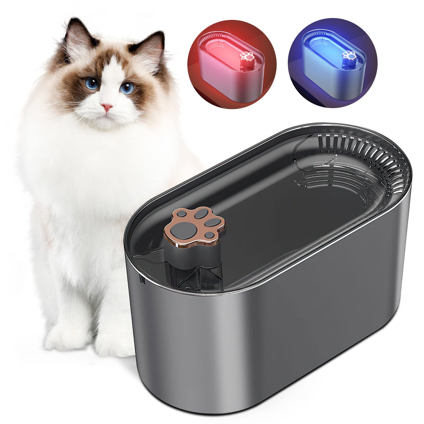 3L Cat Water Fountain Filter Automatic Drinker For Pet Pets dealsniper-net