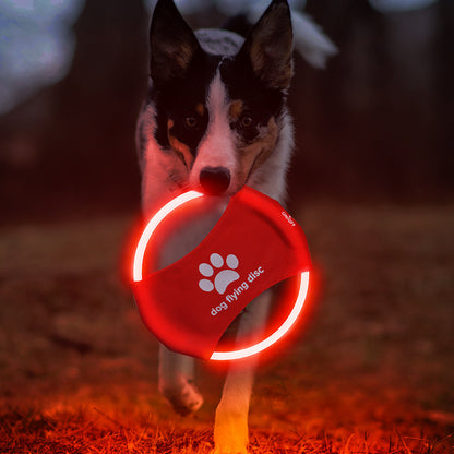 Dog Flying Discs Light Glowing LED Luminous Training Pets dealsniper-net