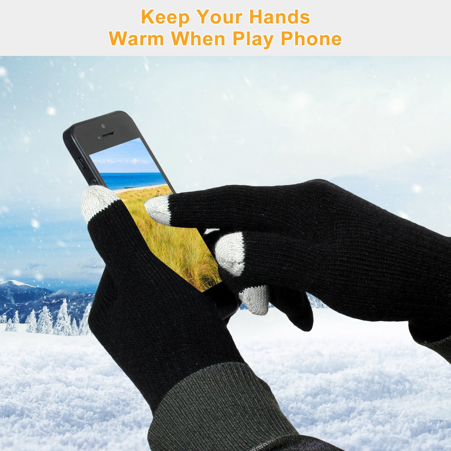 Unisex Touch Screen Gloves Full Finger Winter Warm Knitted Gloves Outdoor Gym From House