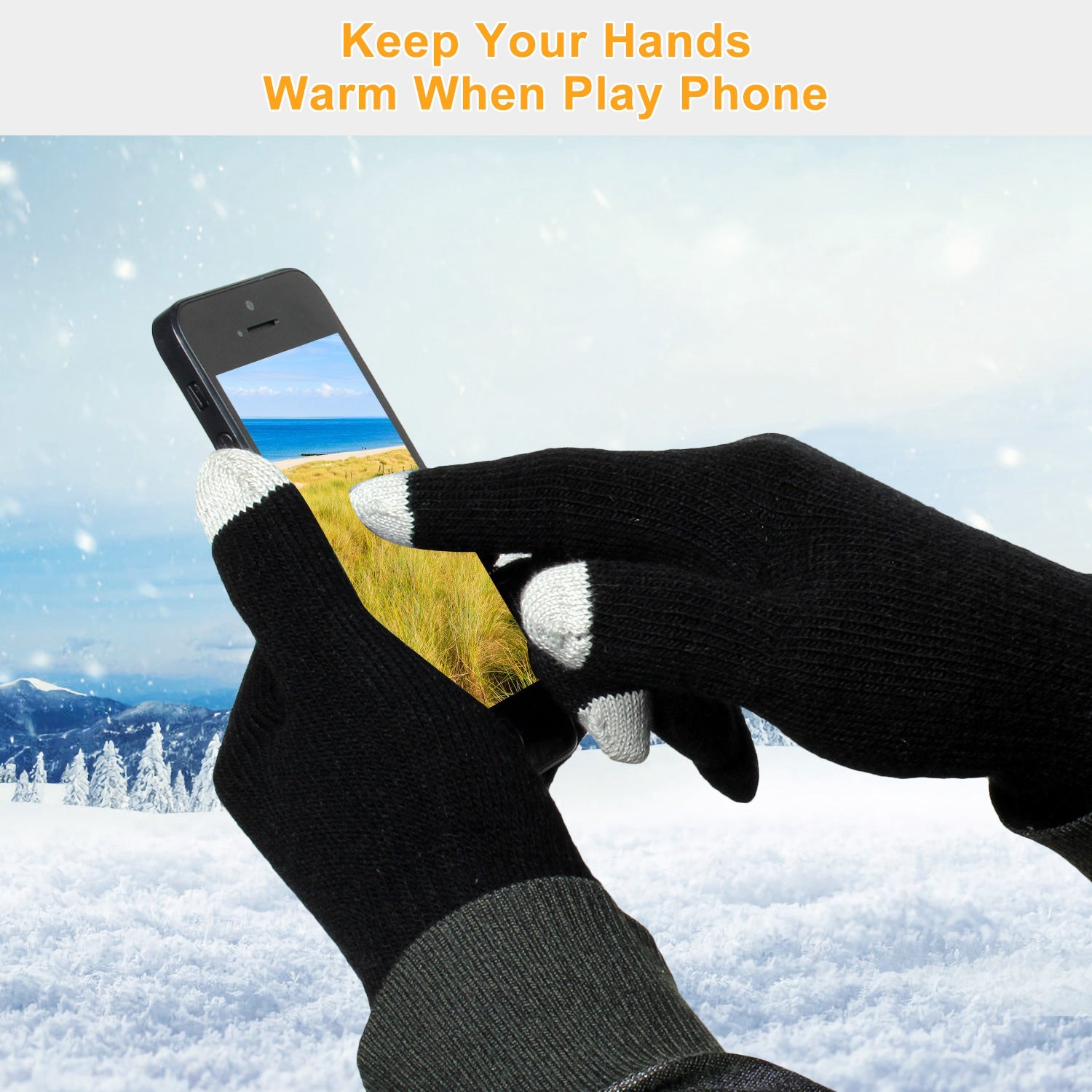 Unisex Touch Screen Gloves Full Finger Winter Warm Knitted Gloves Outdoor Gym From House