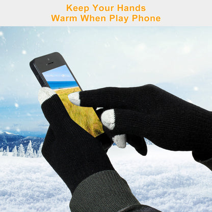 Unisex Touch Screen Gloves Full Finger Winter Warm Knitted Gloves Outdoor Gym From House