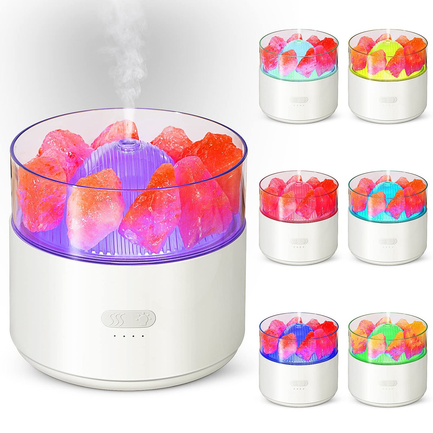 Cool-Mist Impeller Air Humidifier Crystal Salt Aroma Diffuser Incense