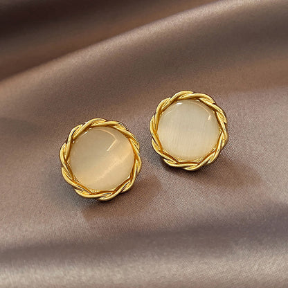 Cat's Eye Flower Earrings High Sense Geometry Earrings Jewelry Gym From House