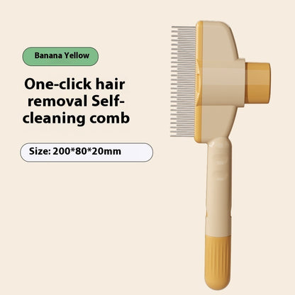 Professional Pet Comb For Dogs And Cats With Release Button Pets Gym From House 200x80x20mm Yellow