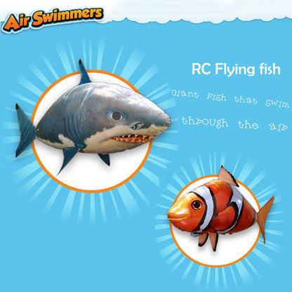 Remote Control Shark Toys Air Swimming Fish Infrared RC Air Balloons Inflatable RC Flying Air Plane Kids Toys Kids dealsniper-net