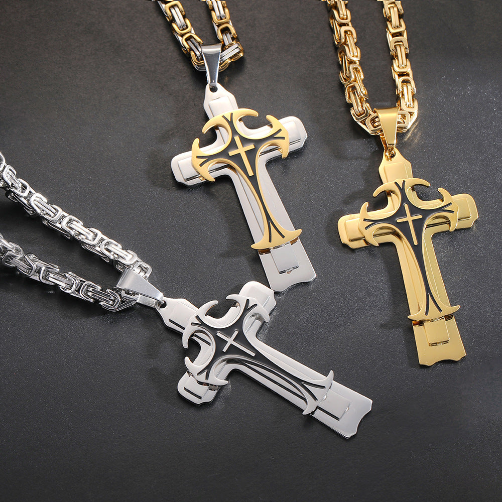 Fashion Jewelry Christian Trinity Latin Cross Necklace Jewelry dealsniper-net