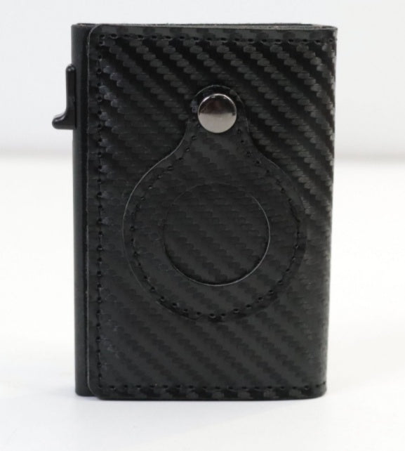 AirTag Wallet Anti Theft Bullet Card Bag Multi-functional Rfid Card Holder Gadgets dealsniper-net PU carbon fiber black