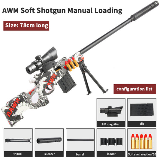 AWM M24 Shell Ejection Soft Bullet Sniper Gun Rifle Foam Darts Kids Gym From House