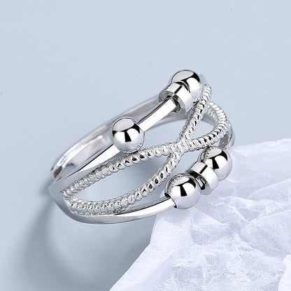 Double-layer Hollow Line Rotatable Ring Women Jewelry dealsniper-net