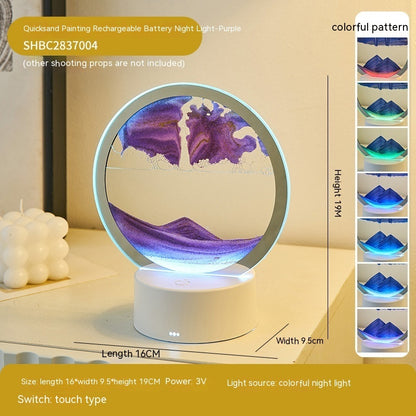 Creative Gift Quicksand Lamp Decorative Lamp Home Decor dealsniper-net 5WRGBUSB Power Supply Purple