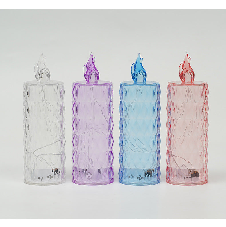 LED Electronic Candle Light Christmas Decorations Holidays Gym From House Diamond No base 4PCS