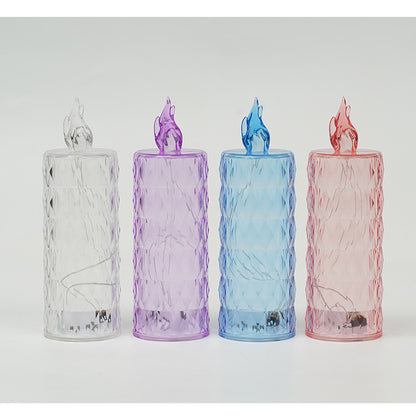 LED Electronic Candle Light Christmas Decorations Holidays Gym From House Diamond No base 4PCS