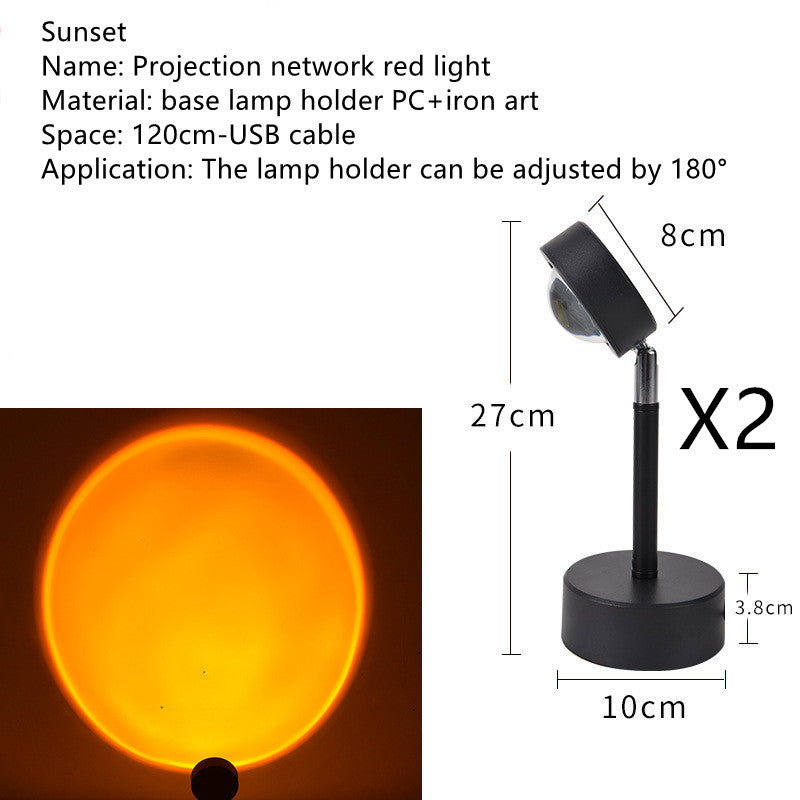 The Sun Never Sets Projection Sunset Atmosphere Light Home dealsniper-net Sunset 2PCS