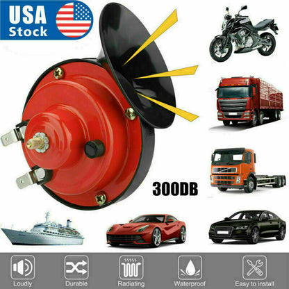 2PC 12V 300DB Super Loud Train Air Horn Waterproof Motorcycle Car Truck SUV Boat Vehicle dealsniper-net