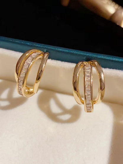 New Trendy Women's High-grade Earrings 925 Jewelry dealsniper-net Gold
