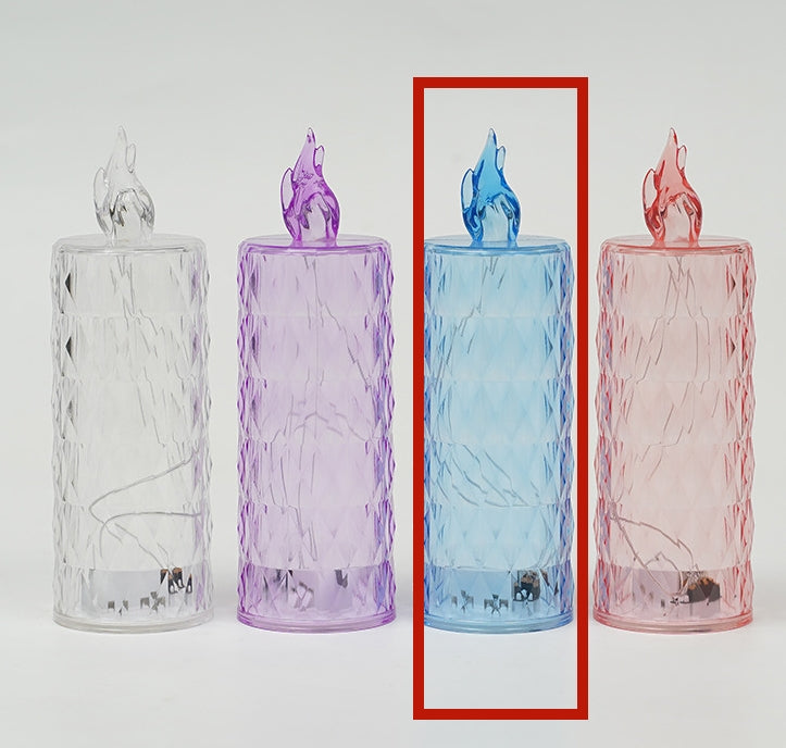 LED Electronic Candle Light Christmas Decorations Holidays Gym From House Diamond blue No base 1PC