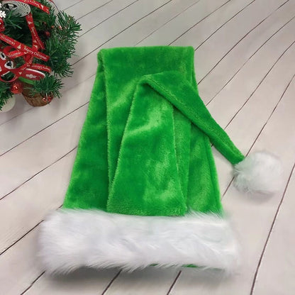 Extra Long Christmas Santa Hat Plush Christmas Decorations Holidays DealSniper.net Green 30x150cm