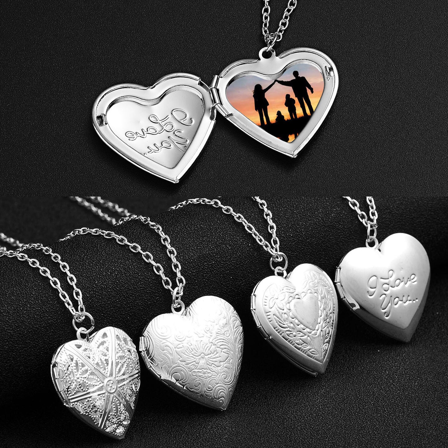 Carved Design Love Necklace Personalized Heart-shaped Jewelry dealsniper-net