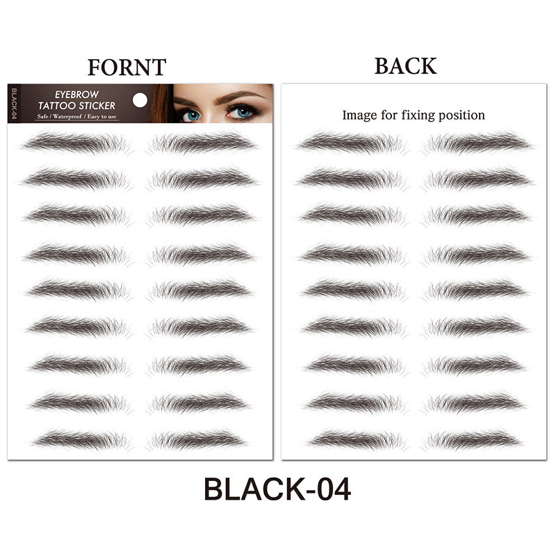 Water-based Hair-liked Authentic Eyebrow Tattoo Sticker Beauty Gym From House Black04