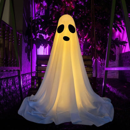 Ghost Halloween Decorations In The Front Porch Courtyard Holidays DealSniper.net Large Height 165 Cute