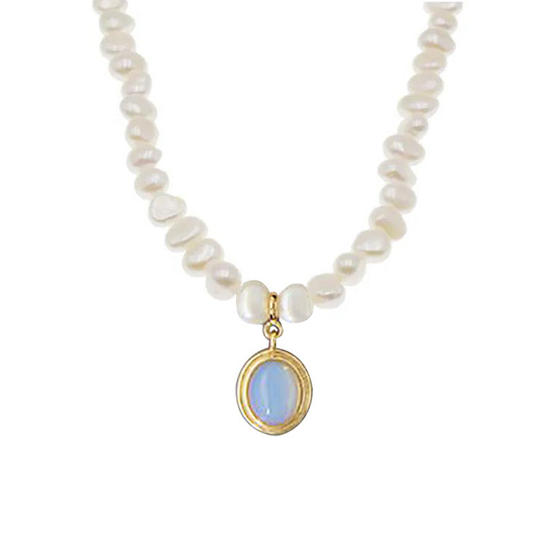 Round Medal Pearl Necklace Irregular Pearl Deals dealsniper-net