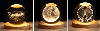 Luminous Starry Sky And Planets Moon Moon Crystal Ball Night Lamp