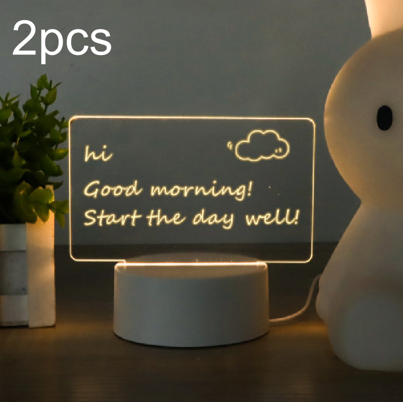 LED Light Note Board Usb Desktop Night Light Home Decor DealSniper.net 2W Horizontal Picture 2PCS