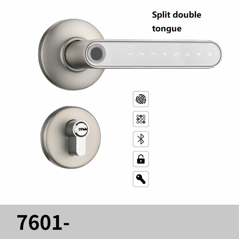 Indoor Fingerprint Spherical Lock Home Wooden Door Anti-theft Lock House dealsniper-net Grey Double tongue USB