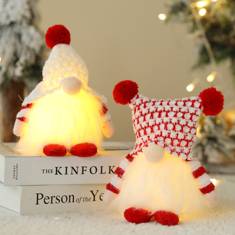 New Christmas Faceless Doll With Lights Holidays Gym From House