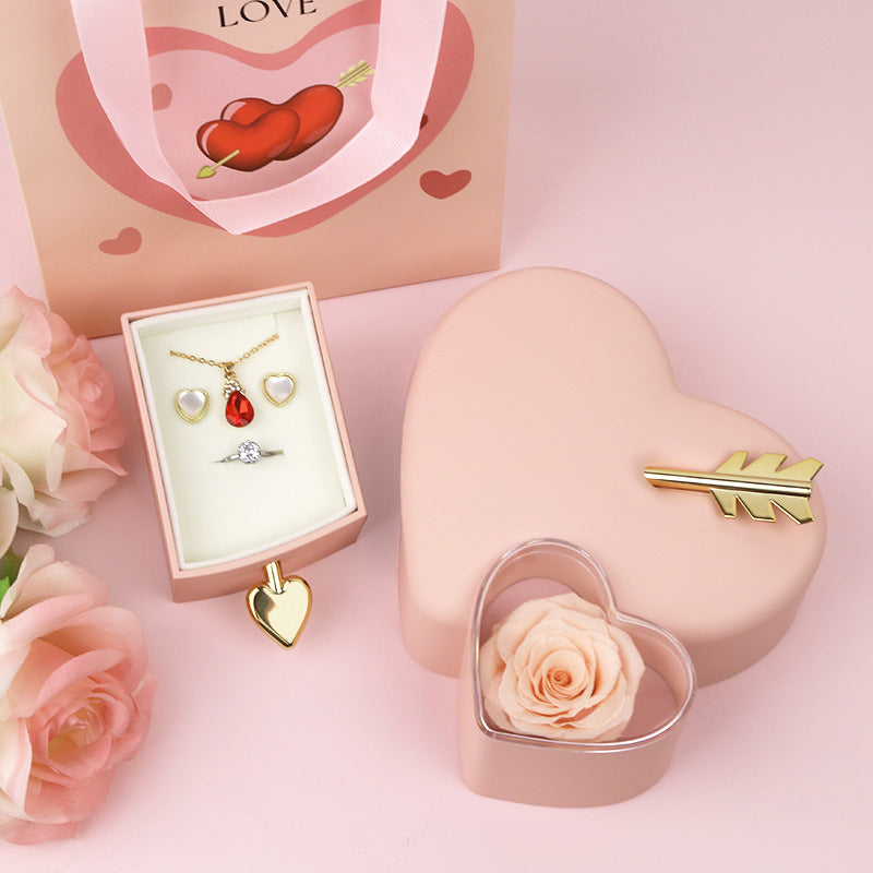 Plastic Double Love Heart-shaped Jewelry Box Holidays DealSniper.net