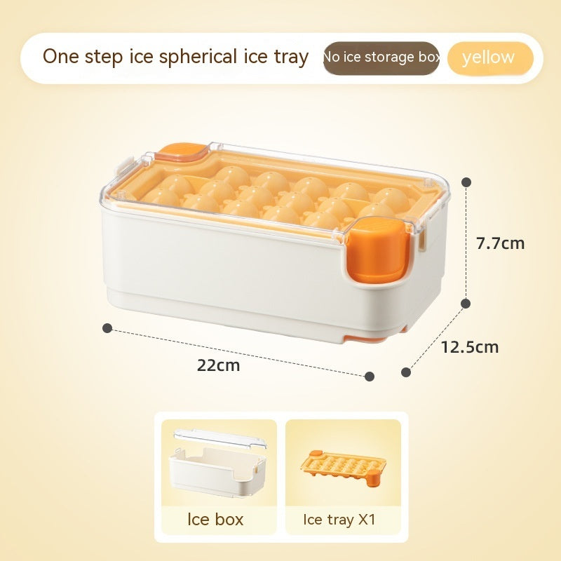 Ice Cube Mold Household Ice Hockey Storage Box Kitchen dealsniper-net Yellow Without Ice Box