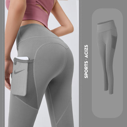 Yoga Pants Women With Pocket Leggings Sport Girl Gym Leggings Women Gym From House Sea Rock Grey 2XL