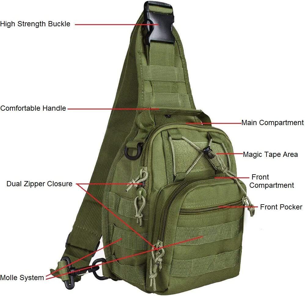 Outdoor Tactical Sling Bag Military MOLLE Crossbody Pack Chest Shoulder Backpack Men dealsniper-net