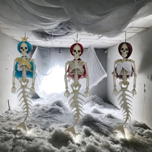 Halloween Hanging Mermaid Bone Pendant Outdoor Courtyard Decoration Holidays Gym From House