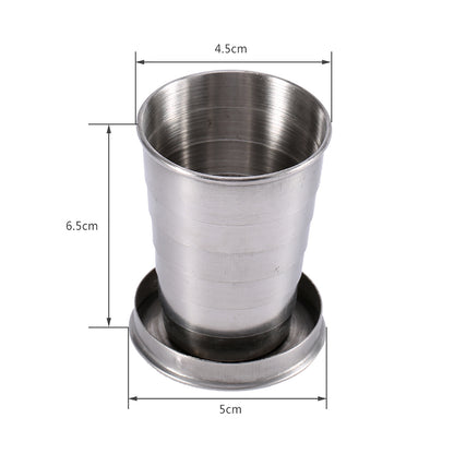 S Stainless Steel Travel Folding Cup Camp Keychain Kitchen dealsniper-net