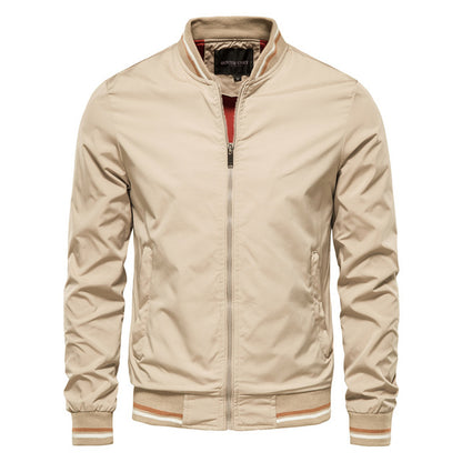 Men's Striped Zip-up Jacket With Pockets Fashion