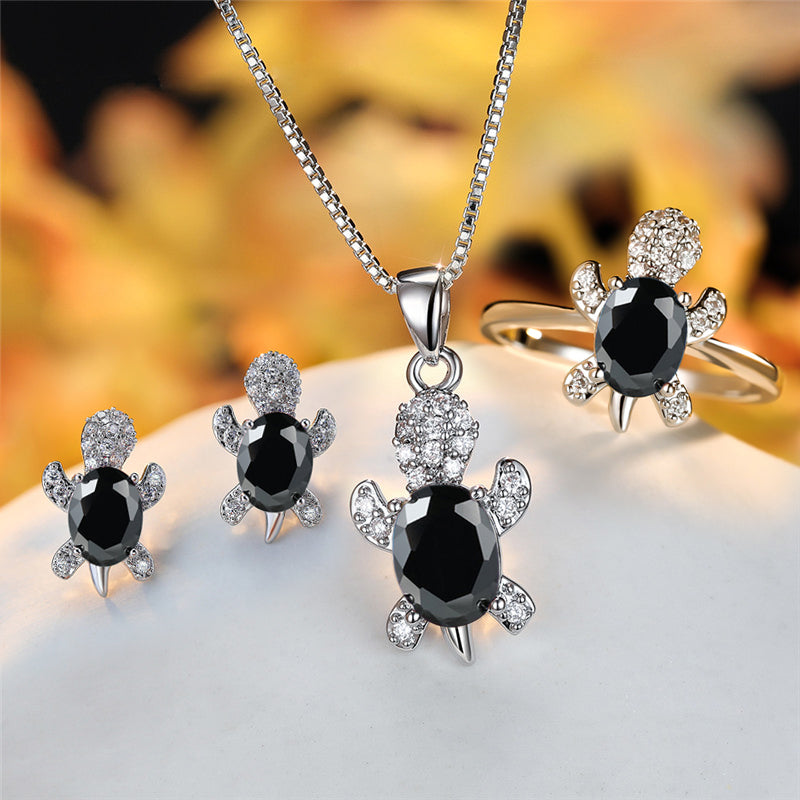 Fashion Oval Zircon Pendant Turtle Shape Necklaces Jewelry Gym From House Black number 10