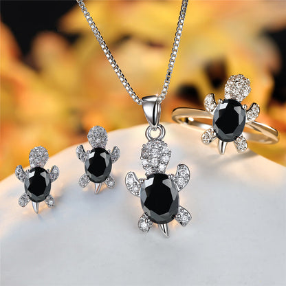 Fashion Oval Zircon Pendant Turtle Shape Necklaces Jewelry Gym From House Black number 10