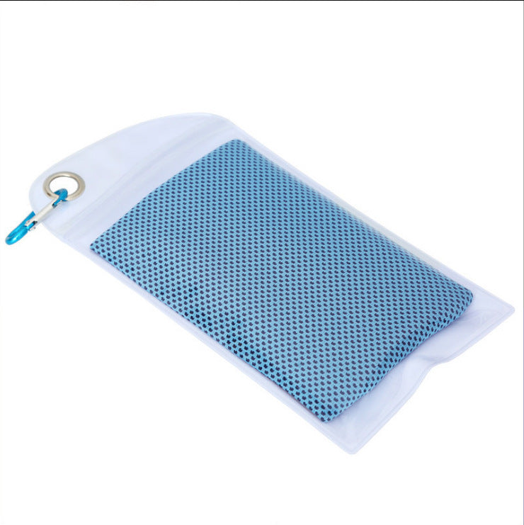 Mountaineering Bag Cooling Ice Feeling Cold Feeling Towel Ice-cold Towel Sports DealSniper.net Sky Blue Rounded corners 30x90cm