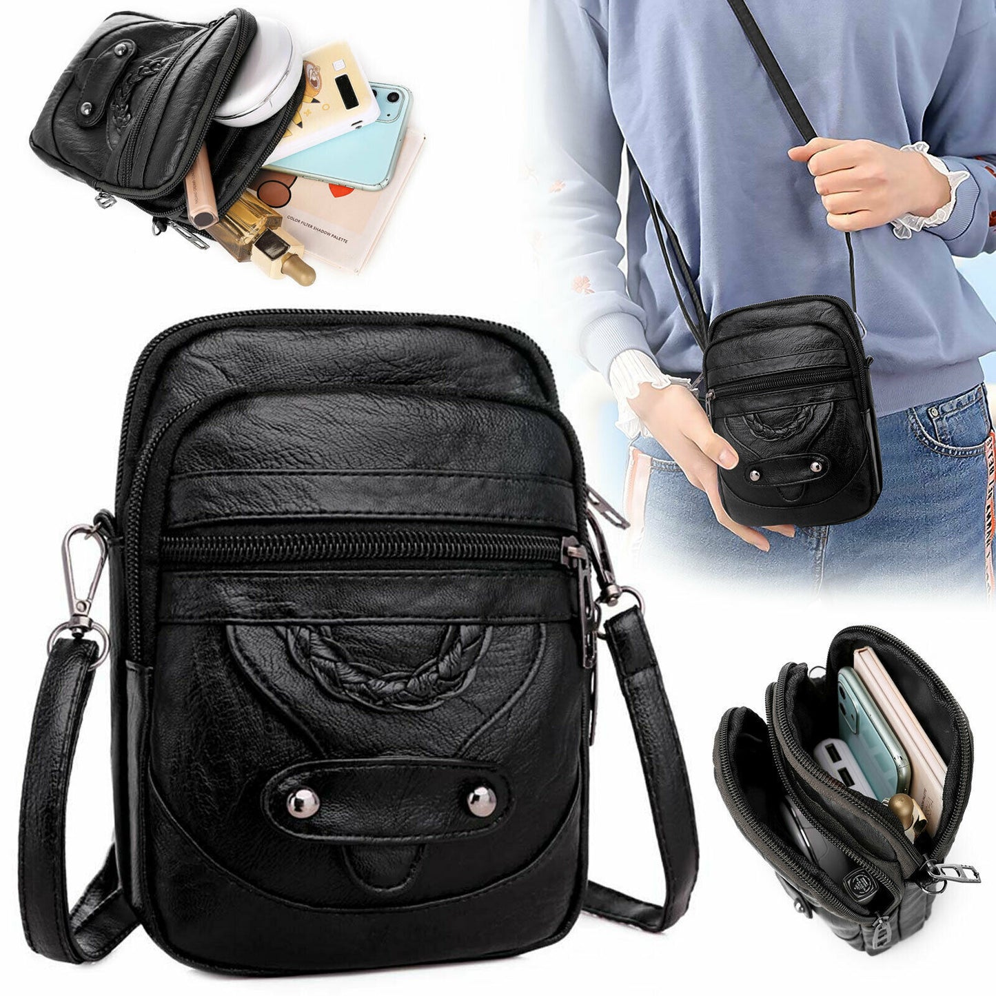 Small Cell Phone Purse Wallet Shoulder Bag Case Cross-body Pouch Handbag Women Women DealSniper.net