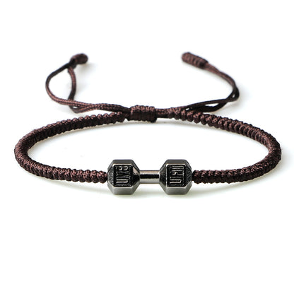 Originality Woven Dumbbell Alloy Bracelet Jewelry dealsniper-net Brown gun black