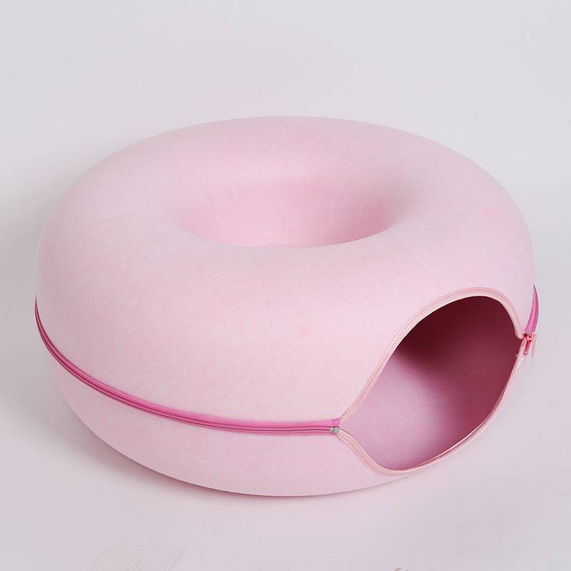 Four Seasons Available Cat Round Felt Pet Nest Pets dealsniper-net Pink 50x50x23cm