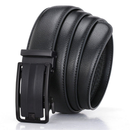 Men's Ratchet Belt Leather Mens Belt With Slide Buckle Ratchet Belts For Men USA Men dealsniper-net Black