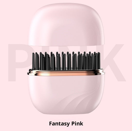 Mini Hair Straightening Comb Wireless Charging Portable Hair Care Beauty dealsniper-net Pink