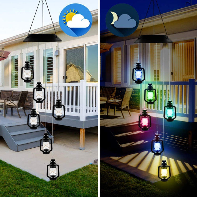 Outdoor Solar Wind Chime Lamp Hummingbird Butterfly Ball Wind