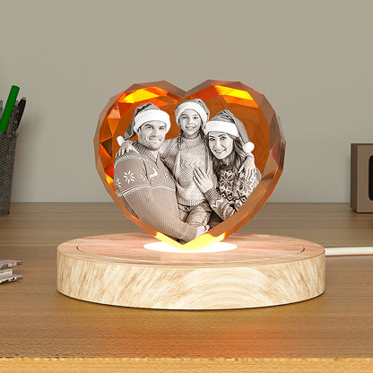 LED Light Base For 3D Crystal Photo Wood Lighted Display Home Decor DealSniper.net 7 Colors Rotating Base Upgrade