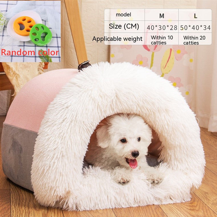 New Splice Portable Pet Nest Portable Autumn And Winter Warm Pets dealsniper-net Pink with stickers L