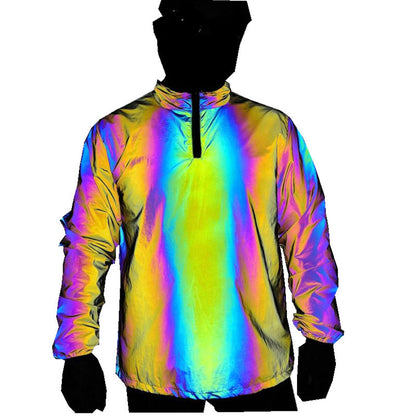 Rainbow Luminous Windbreaker Plus Size Jacket Men dealsniper-net