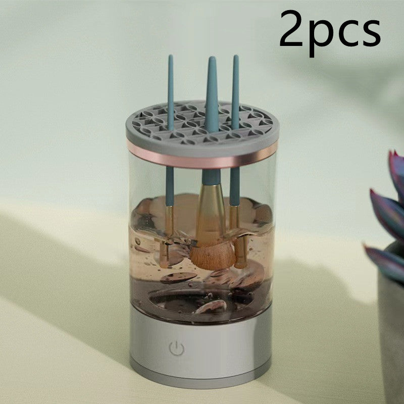 Women Eye Shadow Brush Cleaning Tool Beauty Gym From House Grey and White 2pcs USB