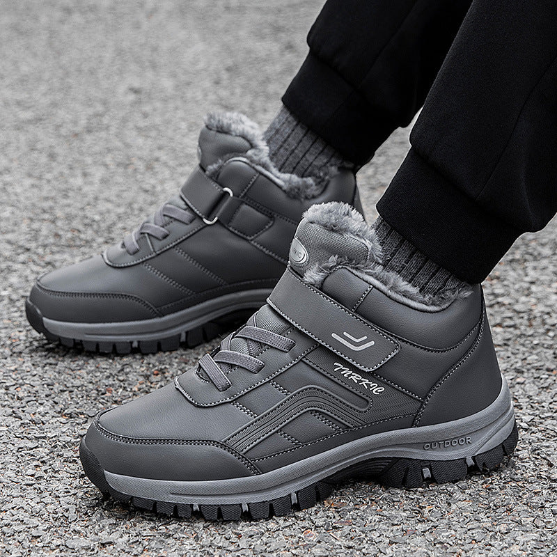 Winter Boots Women Men Warm Plush Velcro Snow Boots Climbing Hiking Shoes Women DealSniper.net Dark grey Size37